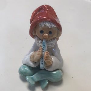 Abbey Crafts Pixie/Elf w/Flute Signed Pottery Figurine‎ Timoleague Ireland